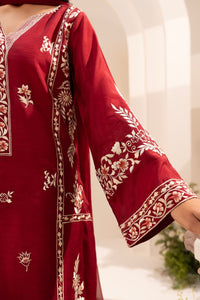 Piece Cotton Suit Red Royal