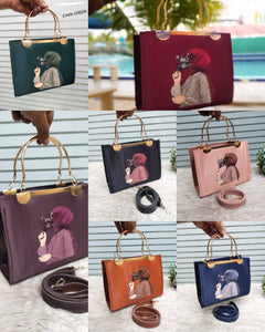 New Metal handle PRINTED Handbags & crossbody bag For Womens