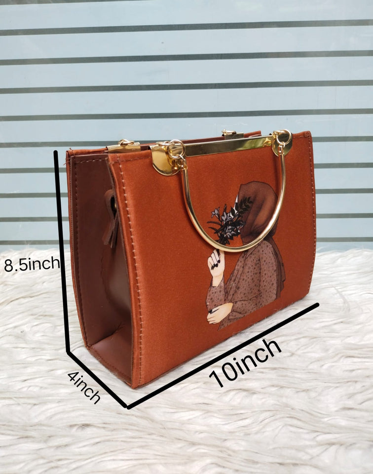 New Metal handle PRINTED Handbags & crossbody bag For Womens