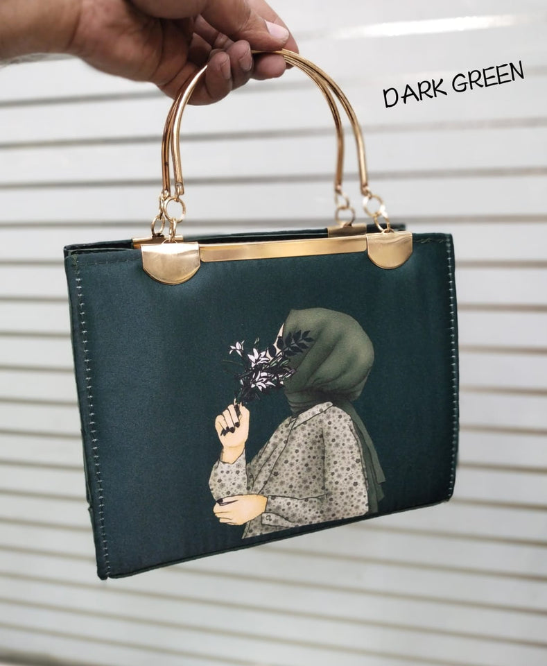 New Metal handle PRINTED Handbags & crossbody bag For Womens